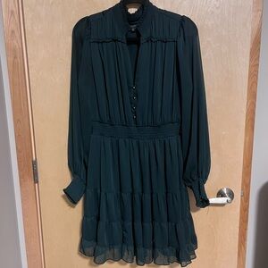 Ever New Dark Teal Long Sleeve Tiered Dress